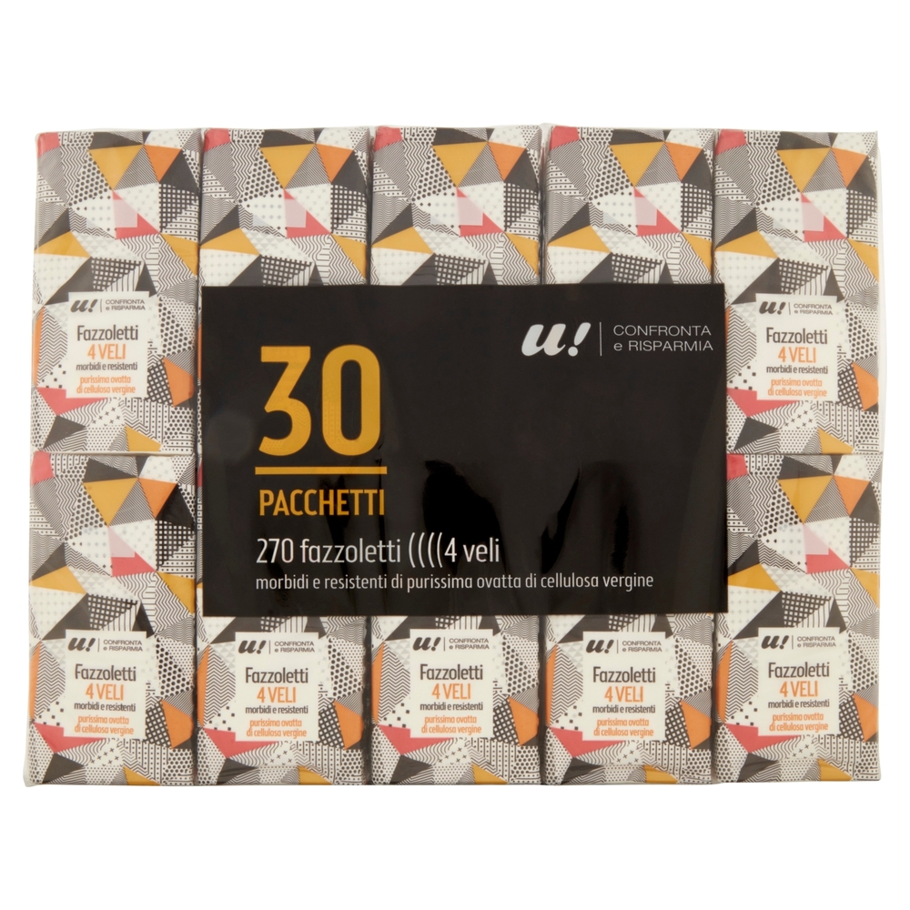 30 Pacchetti di Fazzoletti 4 Veli U! Confronta e Risparmia